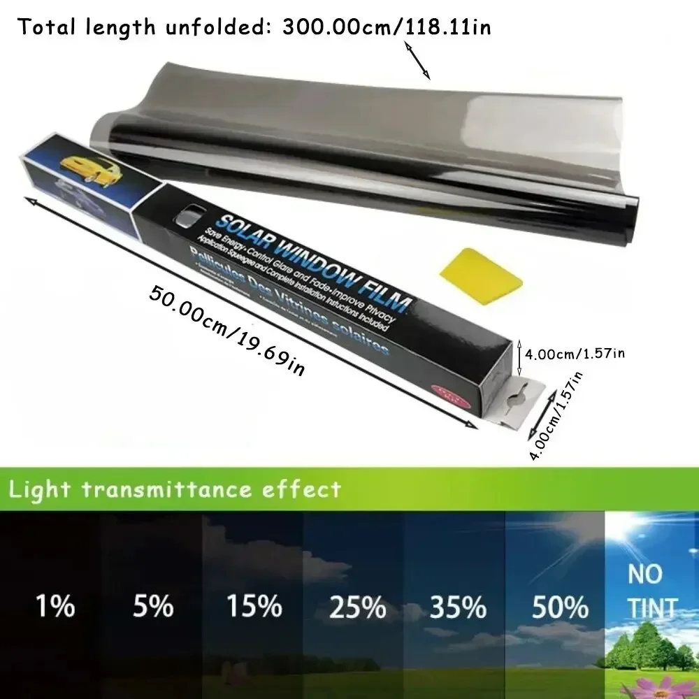Glass Protector Auto - 3Mx50CM VLT Czarne folie samochodowe Folia